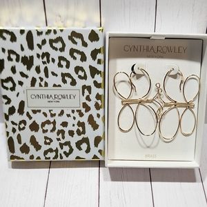 Cynthia Rowley Brass Wire Butterfly Earrings New